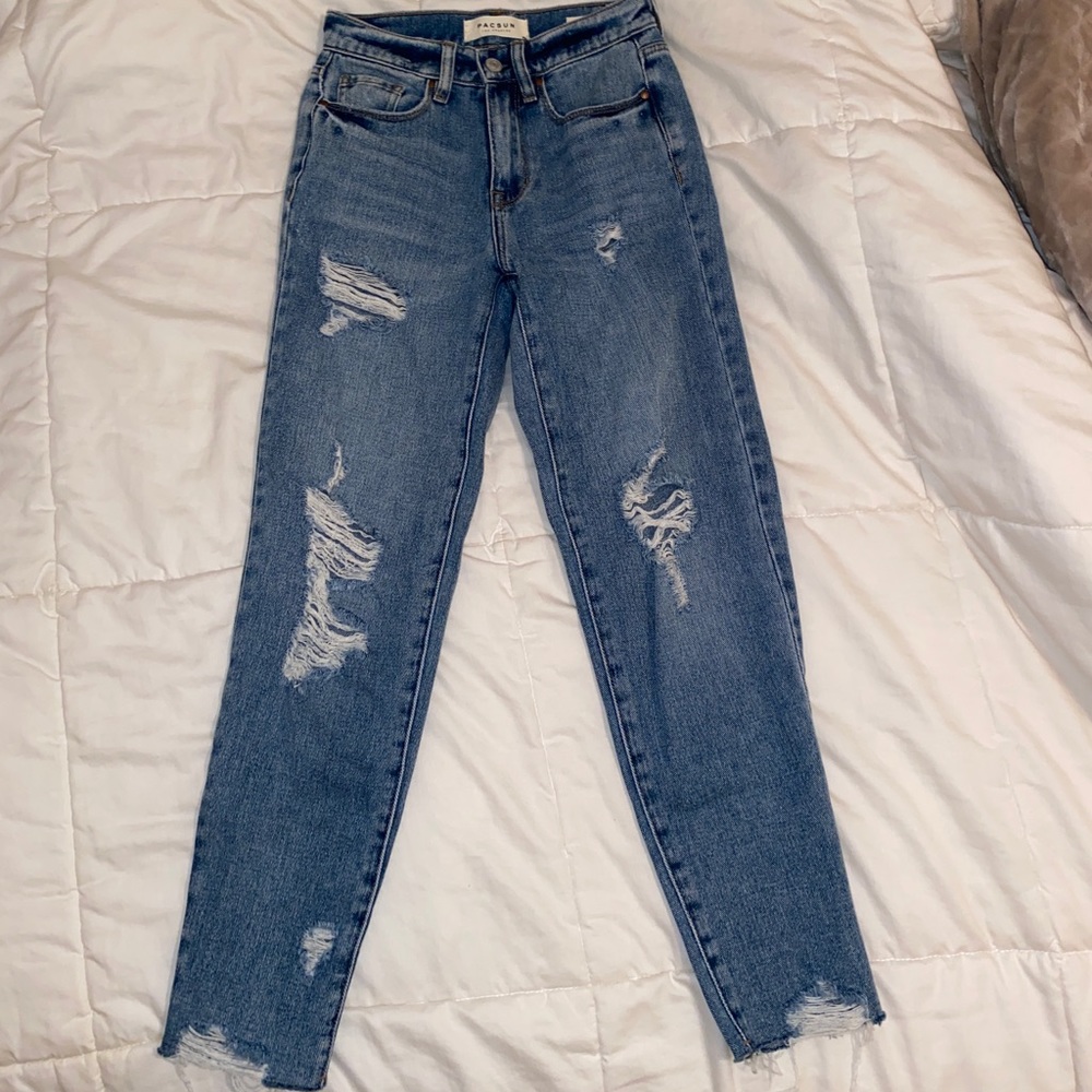 pacsun vintage icon high waisted ripped jeans